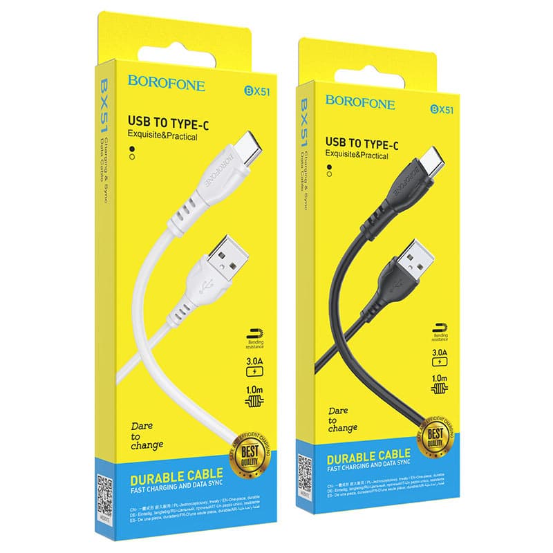 BOROFONE BX51 USB TO TYPE-C კაბელი 1m